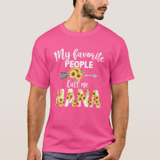 T-shirt Mes Gens Favoris M'Appelent Nana Femmes Floral Gra