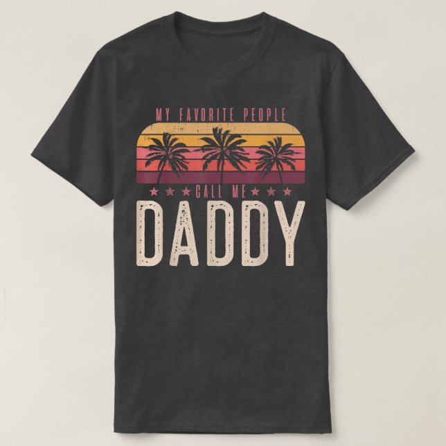 T-shirt Mes Gens Favoris M'Appelent Papa Hommes Décor Vint (Design devant)