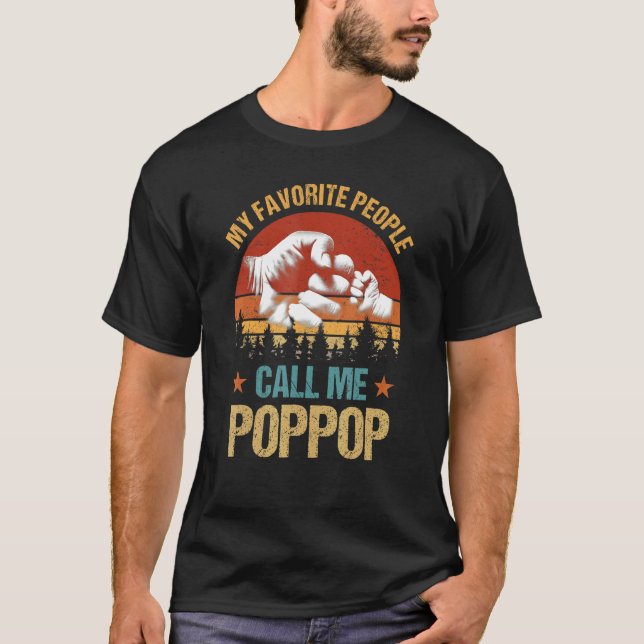 T-shirt Mes Gens Favoris M'Appelent Poppop Mens Famille Fa (Devant)