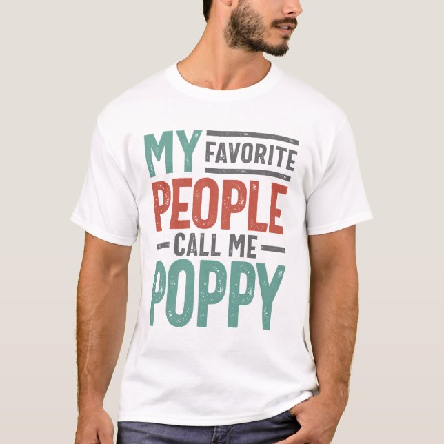 T-shirt Mes Gens Favoris M'Appelent Poppy (Devant)