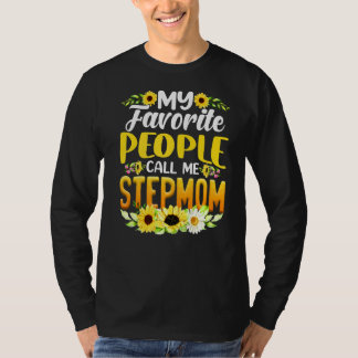 T-shirt Mes Gens Favoris M'Appelent Stepmaman Tournesol Mo