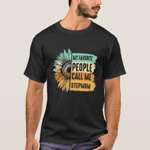 T-shirt Mes Gens Favoris M'Appelent Stepmaman Tournesol Mo