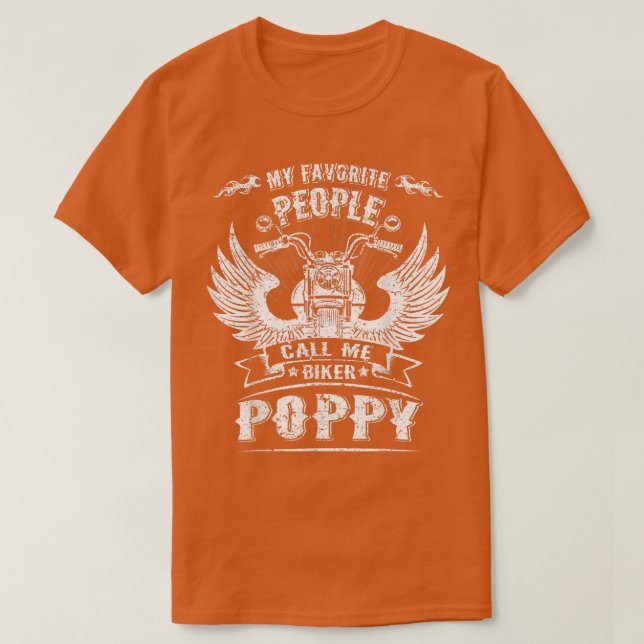 T-shirt Mes Gens Favoris M'Appelent Vélo Poppy Grand-pa Mo (Design devant)