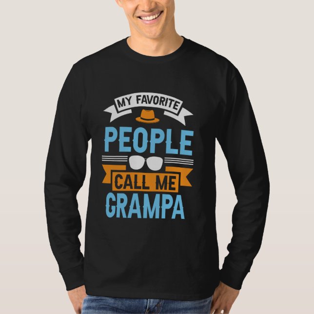 T-shirt Mes gens favoris m'appellent Grampa Funny Père D (Devant)