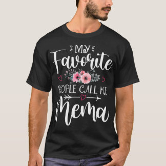 T-shirt Mes gens favoris m'appellent Mema Floral Mother's