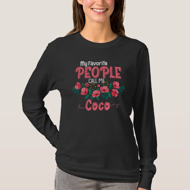T-shirt Mes Gens Préférés M'Appelent Coco Grand-Mère Flora (Devant)