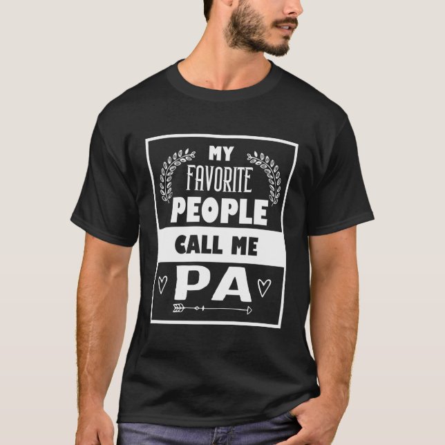 T-shirt Mes Gens Préférés M'Appelent Fête des pères Pa Pou (Devant)