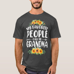 T-shirt Mes Gens Préférés M'Appelent Grandma Tournesol Mou