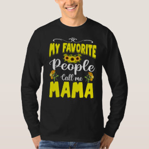 T-shirt Mes Gens Préférés M'Appelent Mama Mignonne Tournes