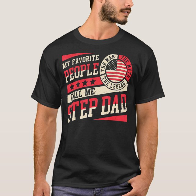 T-shirt Mes Gens Préférés M'Appelent Stepdad Men Retro Pap (Devant)
