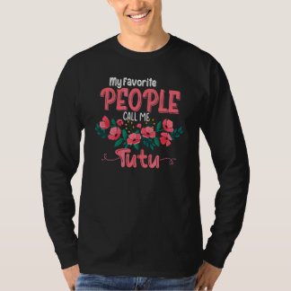 T-shirt Mes Gens Préférés M'Appelent Tutu Grandma Floral M