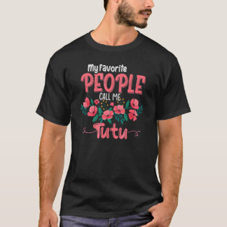 T-shirt Mes Gens Préférés M'Appelent Tutu Grandma Floral M