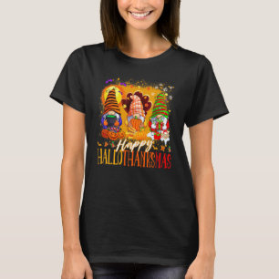 T-shirt Mes Gnomies Joyeux Hallothanksmas Mignons Gnomes f