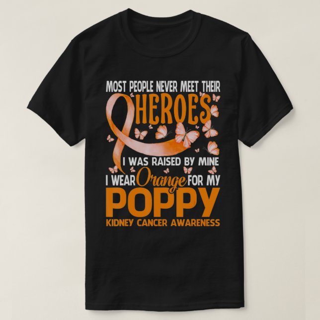 T-shirt Mes Héros Je Porte De L'Orange Pour Mon Cancer Du  (Design devant)