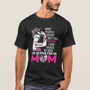 T-shirt Mes Héros Je Porte Le Rose Pour Ma Mère Cancer D