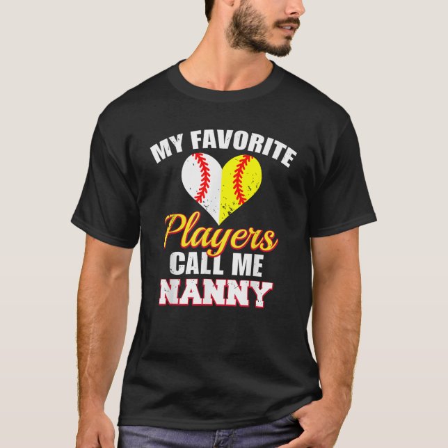 T-shirt Mes Joueurs Préférés M'Appelent Nanny Baseball Sof (Devant)