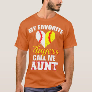 T-shirt Mes Joueurs Préférés M'Appelent Tante Baseball Sof