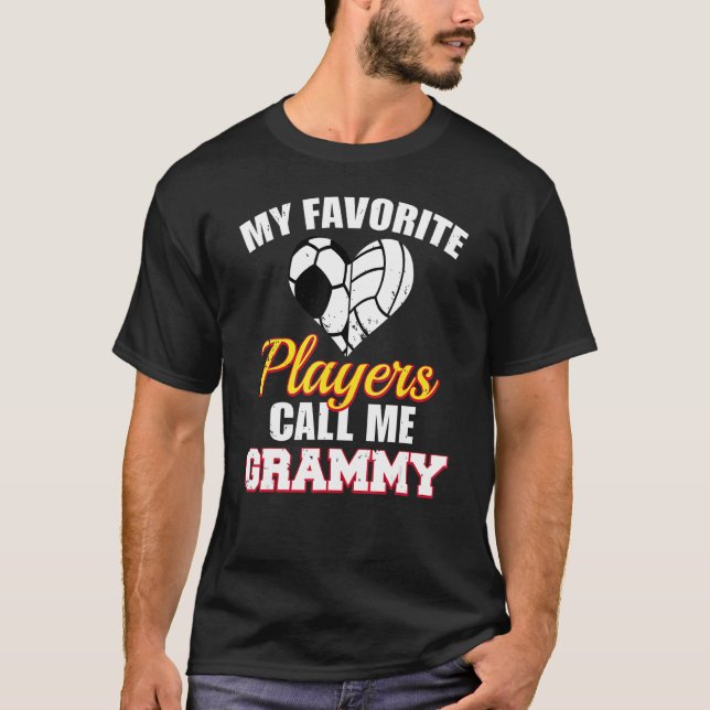 T-shirt Mes Joueurs préférés m'appellent Grammy Soccer Vol (Devant)
