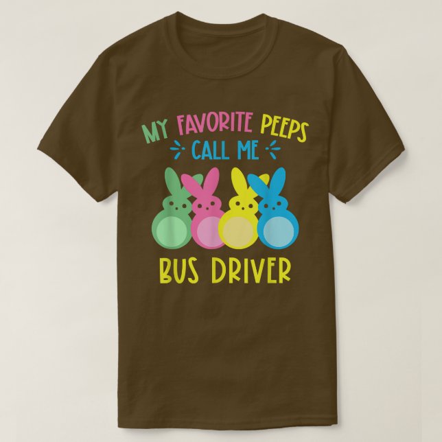 T-shirt Mes lapins favoris Appelez-moi Bus Conducteur Écol (Design devant)
