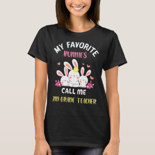 T-shirt Mes lapins favoris Appelez-moi Enseignant de 2e an