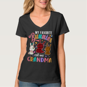 T-shirt Mes lapins Favoris M'Appelent Grand-Mère Joyeux Pâ