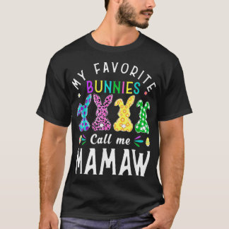 T-shirt Mes lapins Favoris M'Appelent Mamaw Bunny Egg Leop