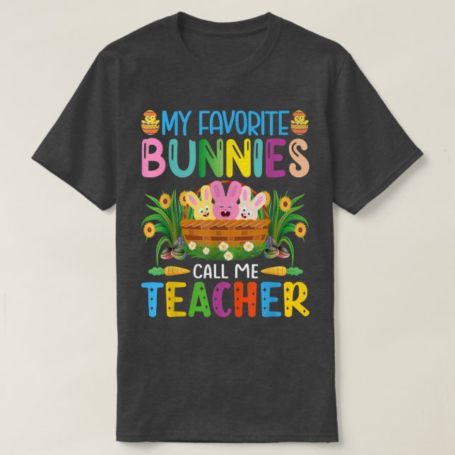 T-shirt Mes lapins préférés Appelez-Moi Enseignant Classe  (Design devant)