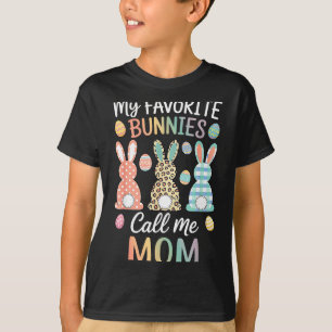 T-shirt Mes lapins préférés m'appellent Maman Lapin de Pâq