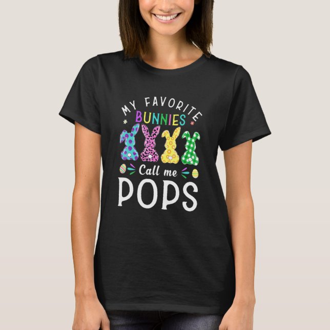 T-shirt Mes lapins préférés m'appellent Pops Bunny Egg Leo (Devant)