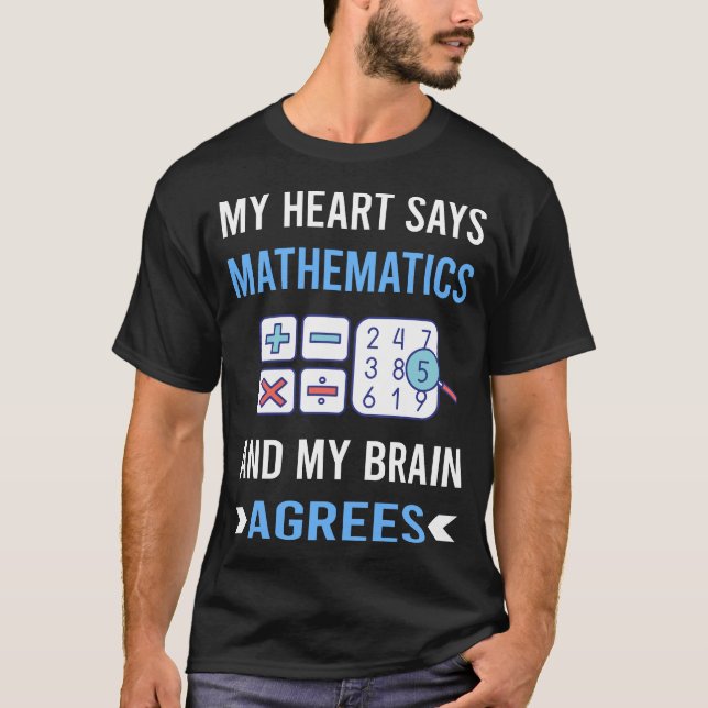 T-shirt Mes mathématiques de cœur Math Maths (Devant)