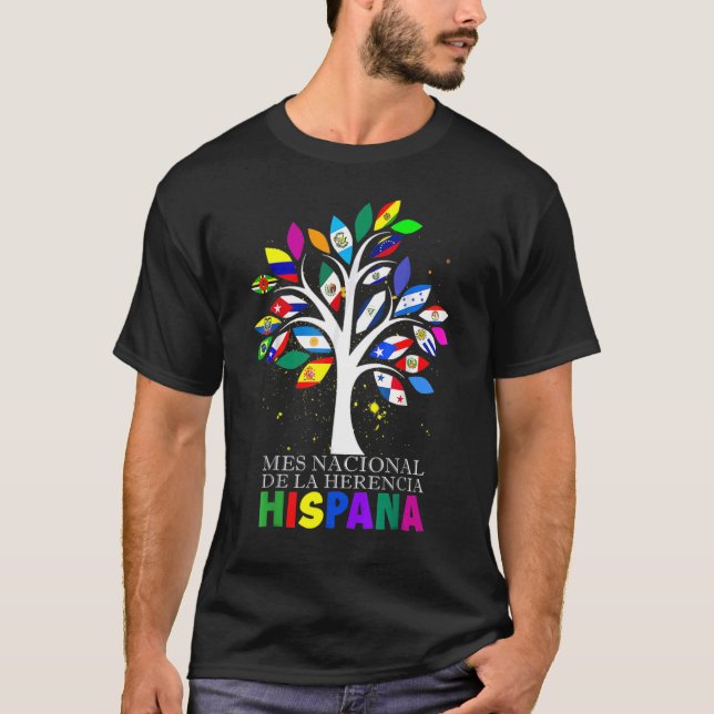 T-shirt Mes Nacional De La Herencia Hispana Drapeaux Pays (Devant)