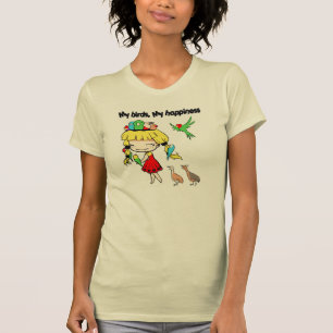 T-shirt Mes oiseaux ma bande dessinée mignonne de bonheur