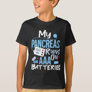 T-shirt Mes Pancréas Fonctionne Sur Les Batteries AAA Type