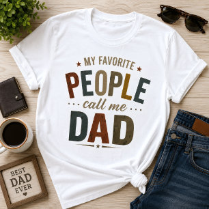 T-shirt Mes personnes préférées m'appellent Papa Rétro Vin