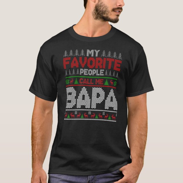 T-shirt Mes personnes préférées m'appellent Pop Pop Noël s (Devant)