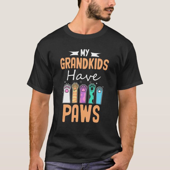 T-shirt Mes Petits-Enfants Ont Des Pâtes Chien Chat Grand- (Devant)