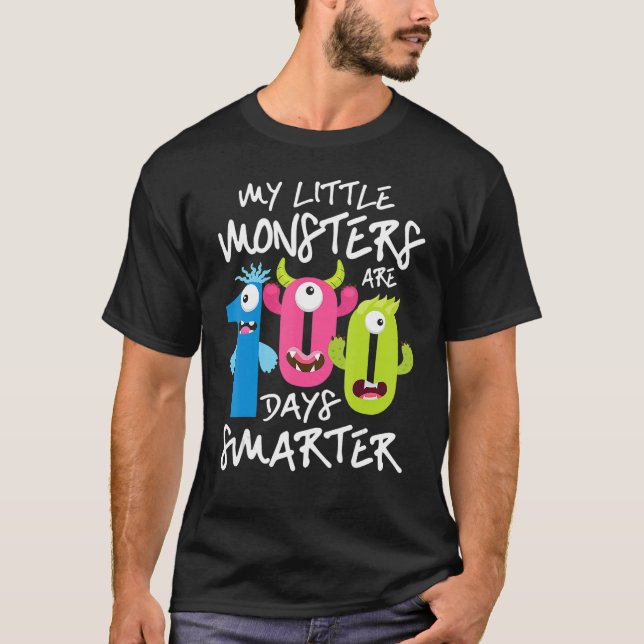 T-shirt Mes Petits Monstres Sont 100 Jours Plus Intelligen (Devant)
