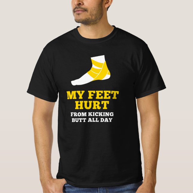 T-shirt Mes Pieds Me Font Mal Du Bouton De Coup De Pied To (Devant)