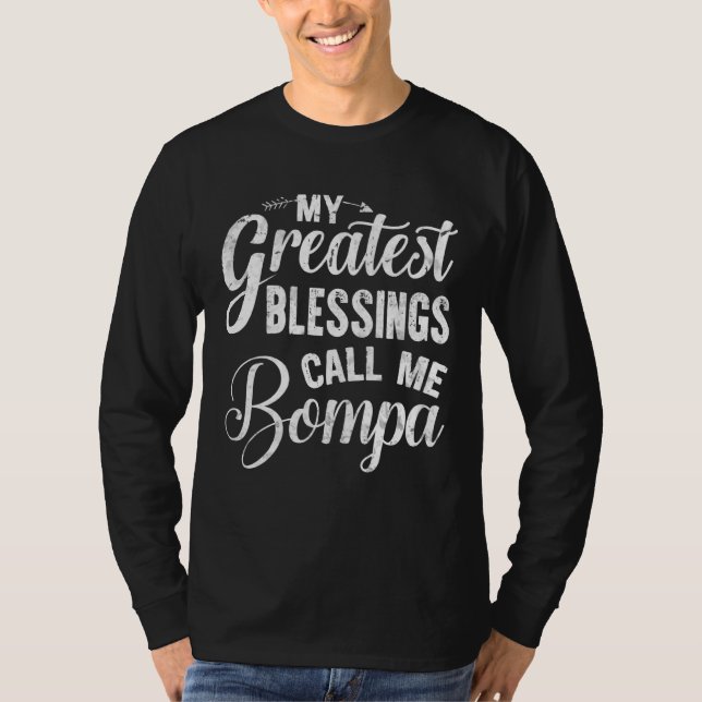T-shirt Mes Plus Grandes Bénédictions M'Appelent Bompa Vin (Devant)