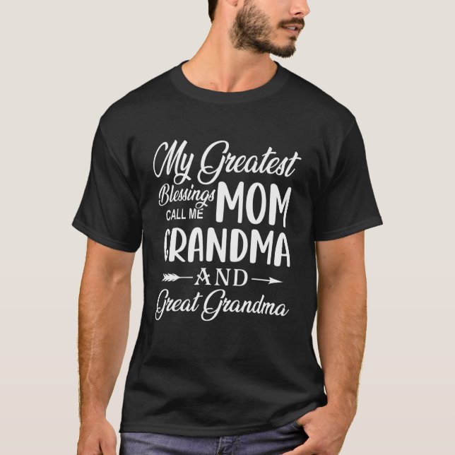 T-shirt Mes Plus Grandes Bénédictions M'Appelent Maman Gra (Devant)
