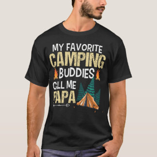 T-shirt Mes potes de camping préférés m'appellent Papa Drô