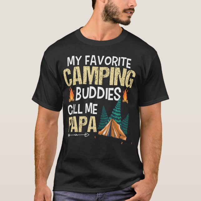 T-shirt Mes potes de camping préférés m'appellent Papa Drô (Devant)