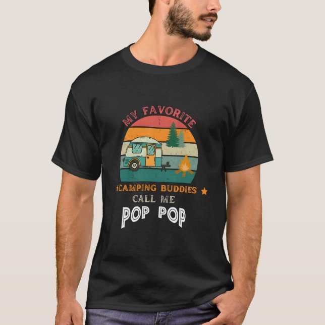 T-shirt Mes potes de camping préférés m'appellent Pop Pop (Devant)