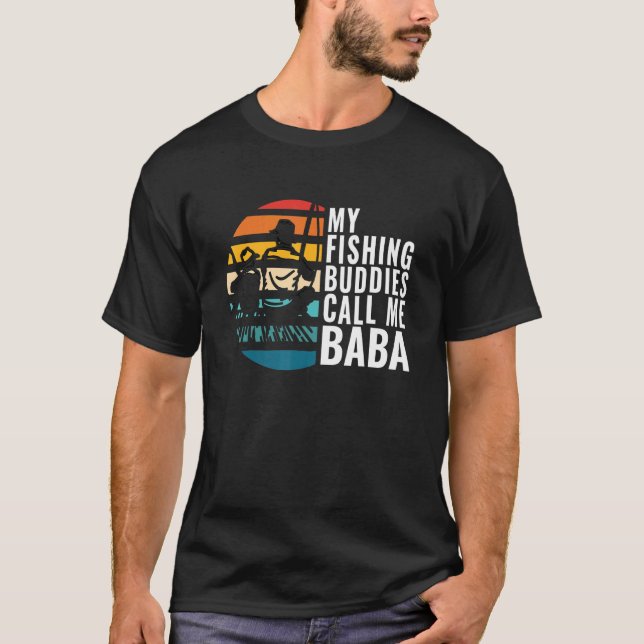 T-shirt Mes potes de pêche m'appellent Baba Pêcheur Gros (Devant)