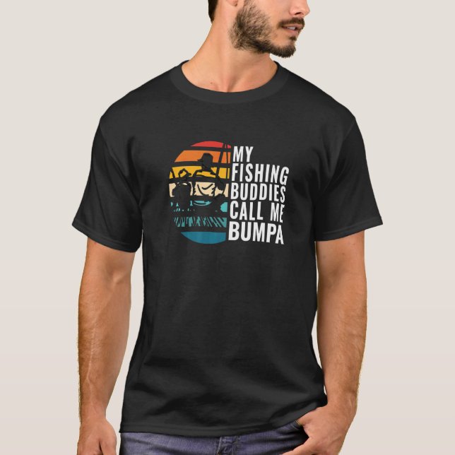 T-shirt Mes potes de pêche m'appellent Bumpa Fa pêcheur (Devant)