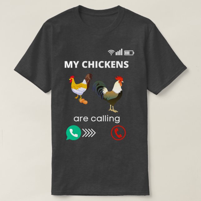 T-shirt Mes poulets appellent "Rooster Farmer Chicken Fun" (Design devant)