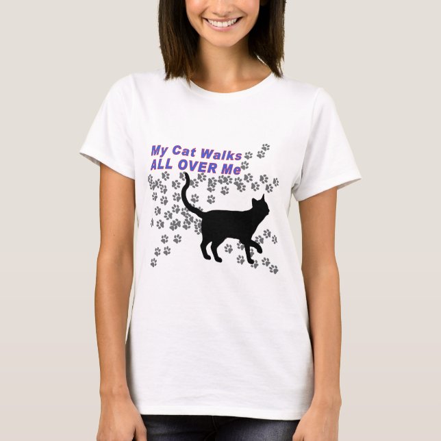 T-shirt Mes promenades de chat partout je (Devant)