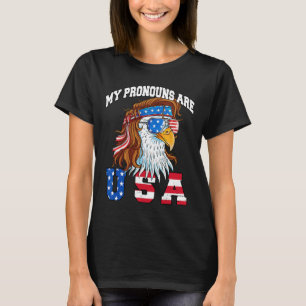 T-shirt Mes pronoms sont aigle Usa américain drôle 4 juill