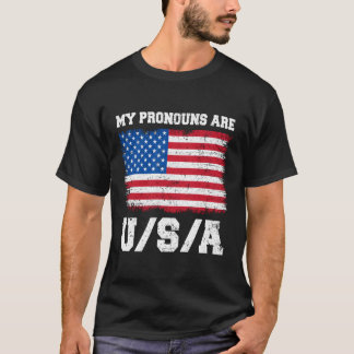 T-shirt Mes Prononounes Sont Américains 4 juillet Dit Amér