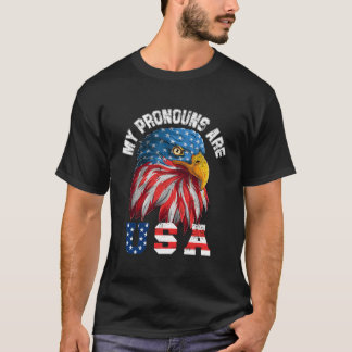 T-shirt Mes Prononounes Sont Usa Funny Eagl 4 juillet Amér
